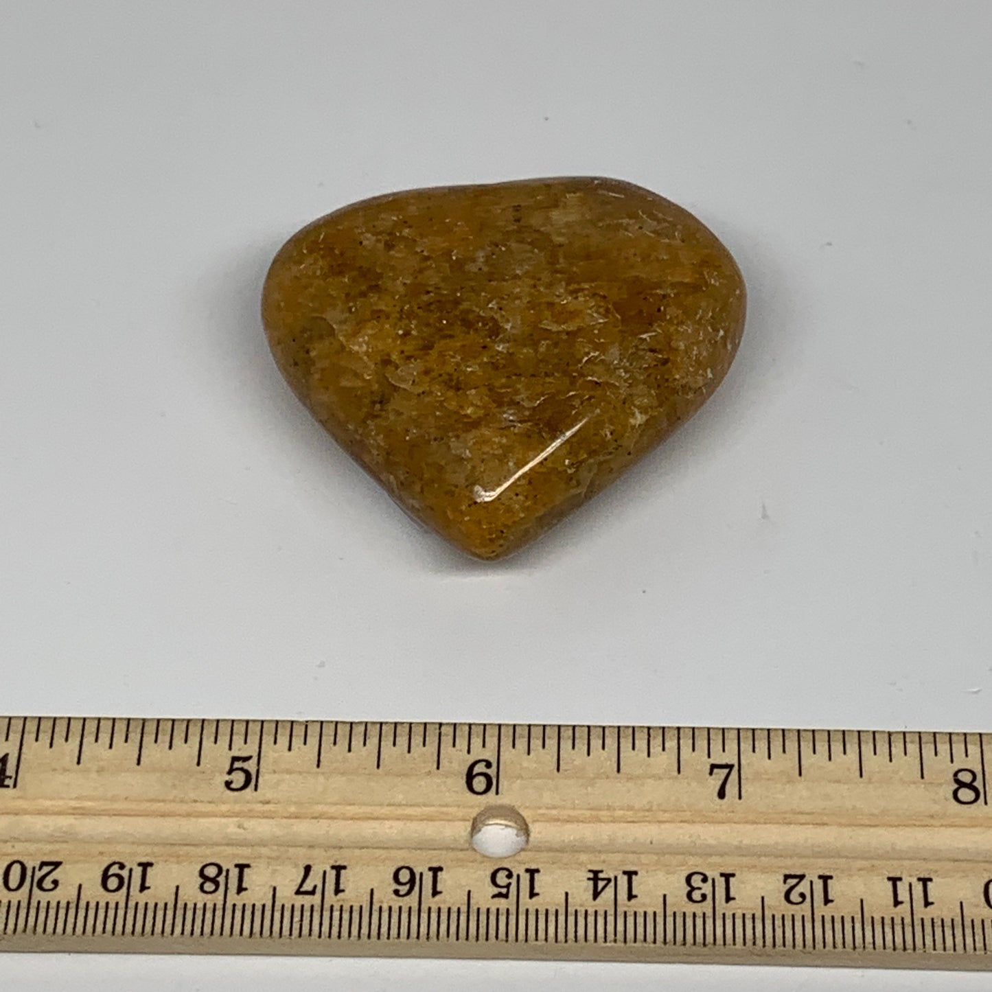 81.8g, 2"x2.2"x0.9", Natural Golden Quartz Heart Small Polished Crystal, B24828