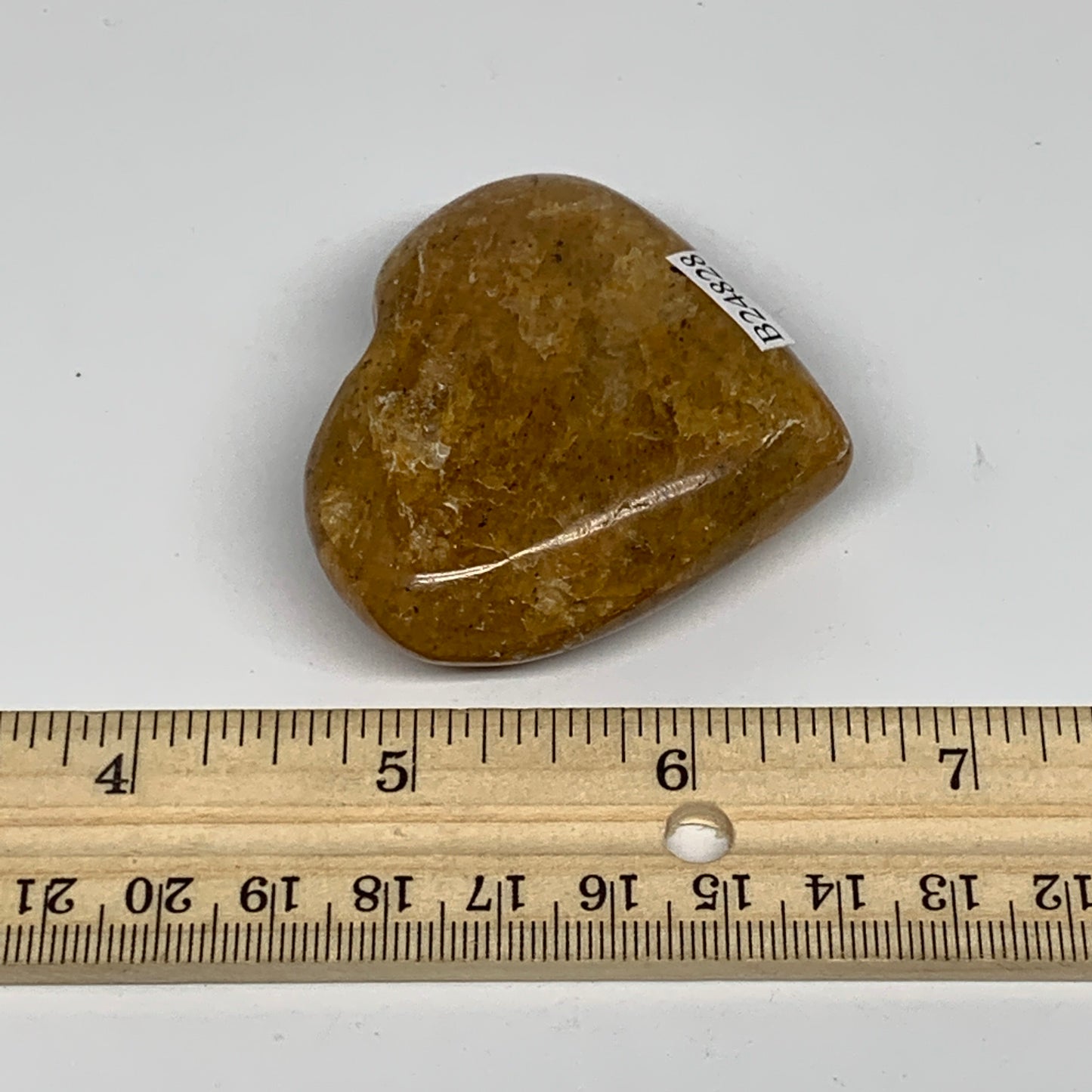 81.8g, 2"x2.2"x0.9", Natural Golden Quartz Heart Small Polished Crystal, B24828