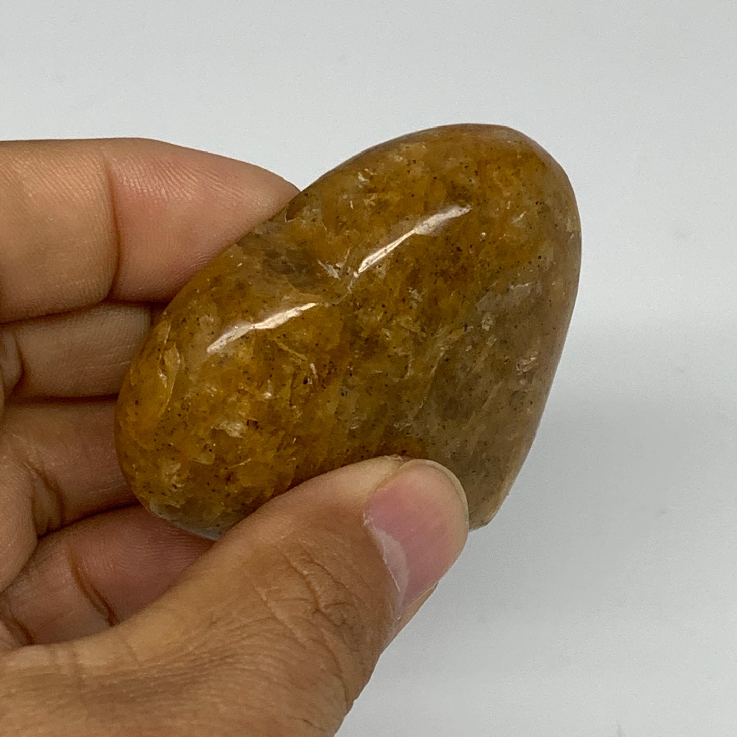 86.3g, 2"x2.2"x0.9", Natural Golden Quartz Heart Small Polished Crystal, B24829