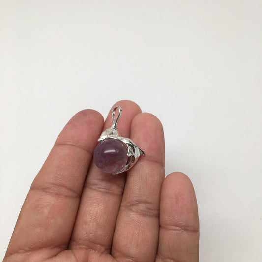 29 cts Amethyst Flying Dolphins Ball Pendant Sterling Silver @Brazil, P091,Dp273 - watangem.com