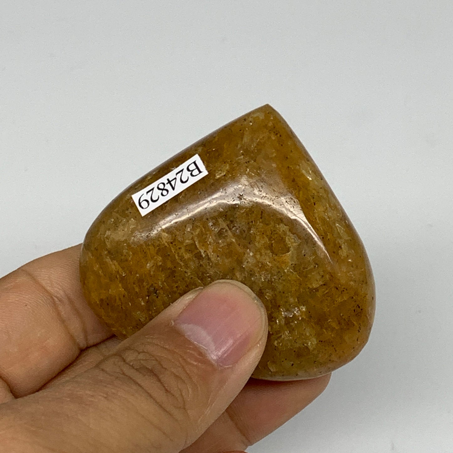 86.3g, 2"x2.2"x0.9", Natural Golden Quartz Heart Small Polished Crystal, B24829