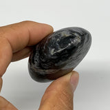 115.1g, 2.3"x1.9"x1.1", Indigo Gabro (Merlinite) Palm-Stone @Madagascar, B17896