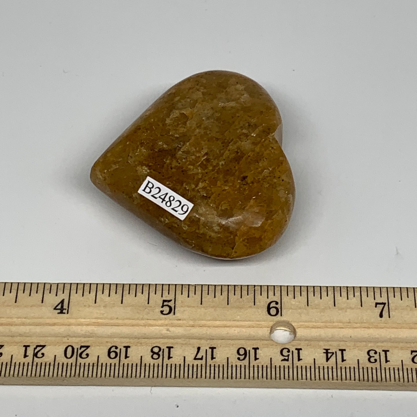 86.3g, 2"x2.2"x0.9", Natural Golden Quartz Heart Small Polished Crystal, B24829