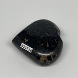 110.7g, 2.1"x2.2"x0.9", Black Tourmaline Heart Polished Crystal Home Decor, B217