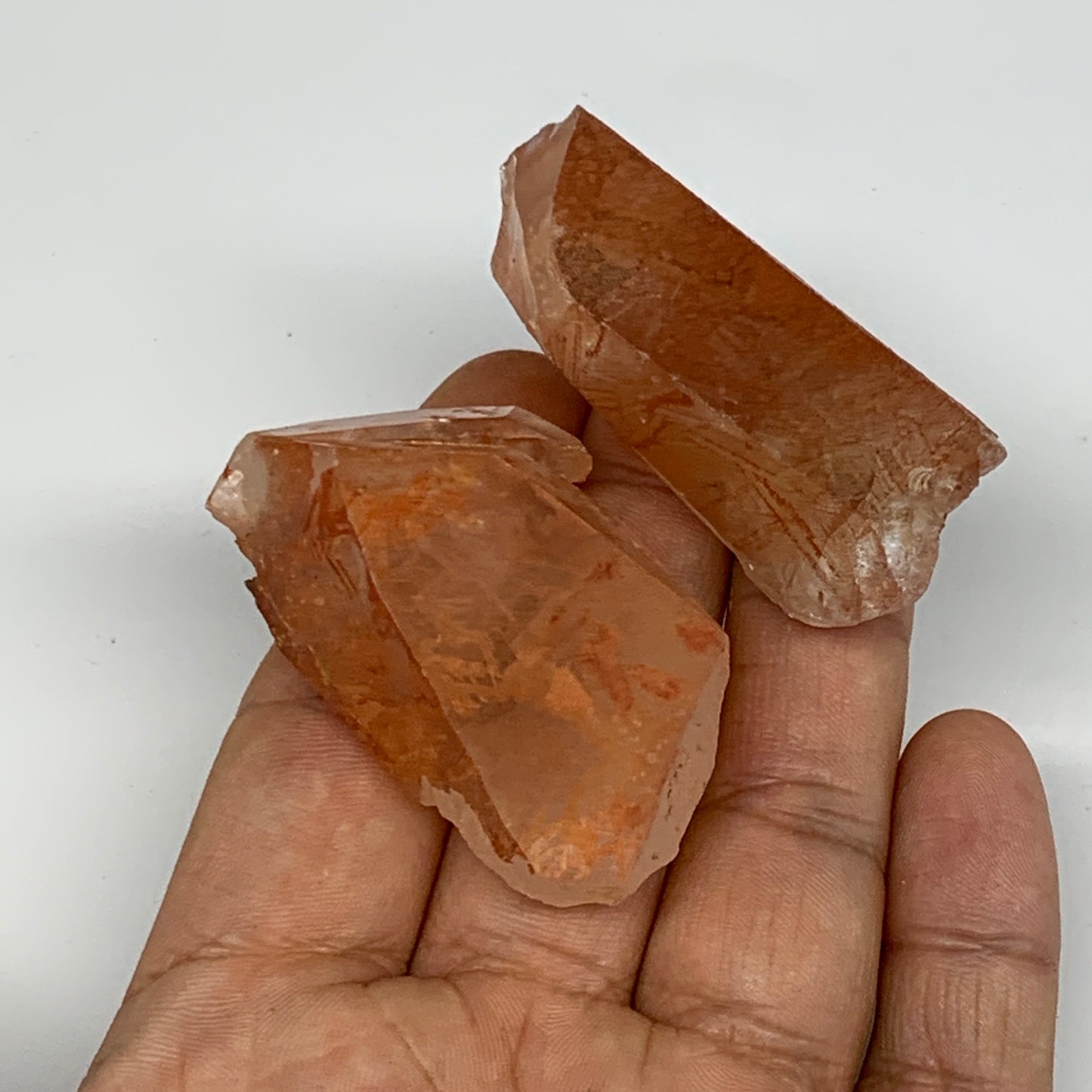 65g, 1.9"-2.3", 2pcs, Natural Red Quartz Crystal Terminated @Morocco, B11414