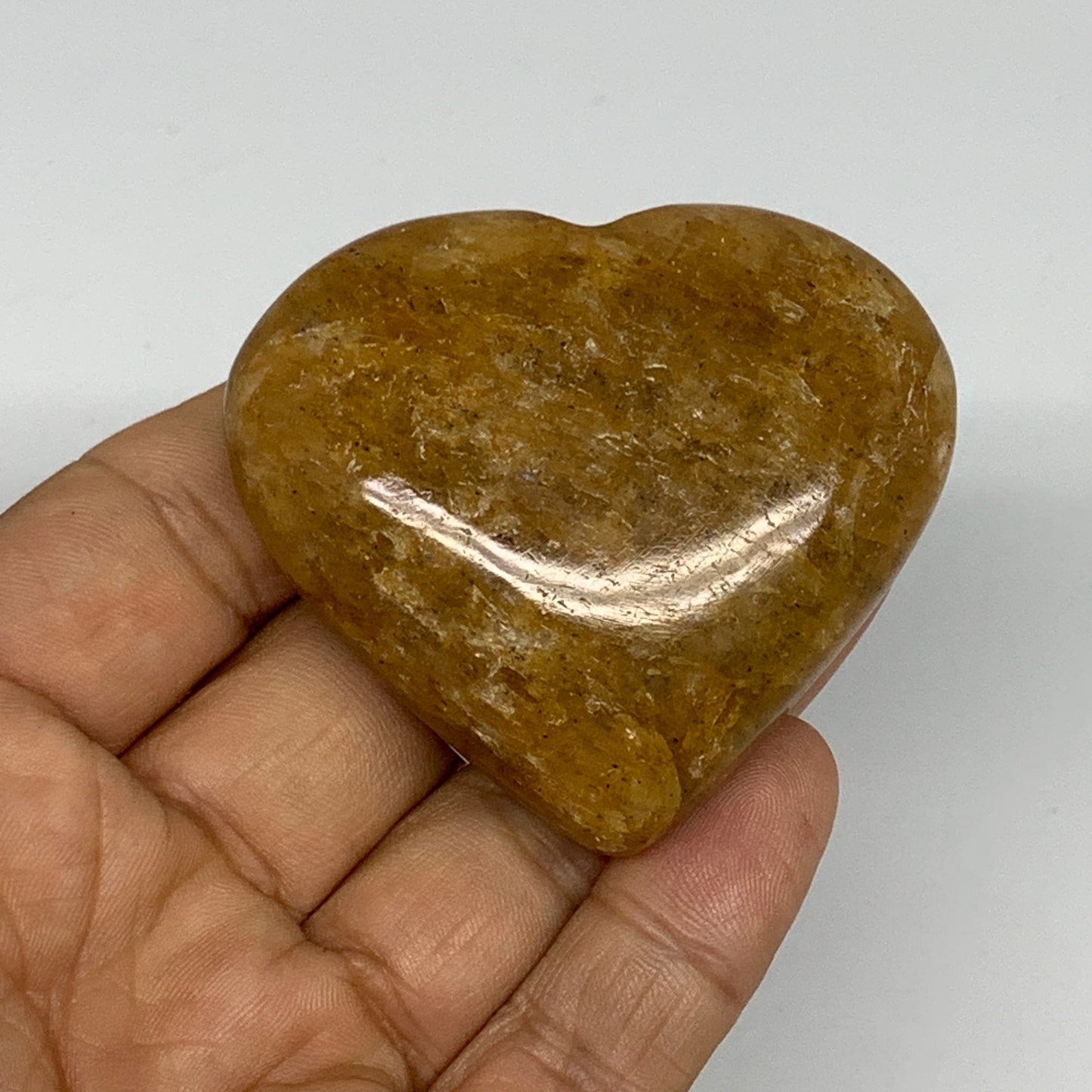 90.2g, 2"x2.3"x0.9", Natural Golden Quartz Heart Small Polished Crystal, B24834
