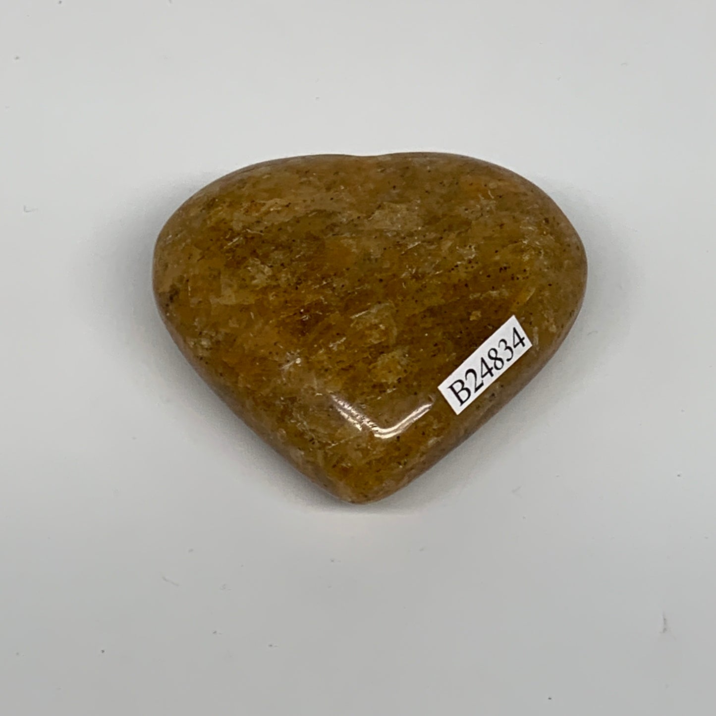 90.2g, 2"x2.3"x0.9", Natural Golden Quartz Heart Small Polished Crystal, B24834