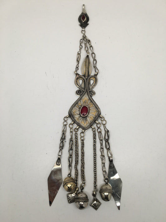 1pc Old Vintage Afghan Turkmen ATS Tribal Gold-Gilded Tassel Pendants,TK60 - watangem.com