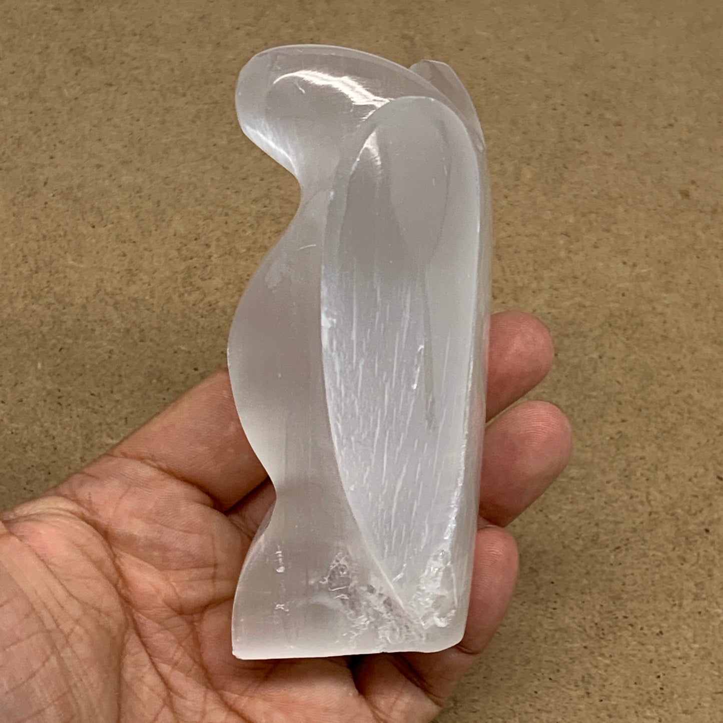 305.6g, 4"x3.2"x1.7"Natural Selenite (Satin Spar) Angel Crystal @Morocco,B8916