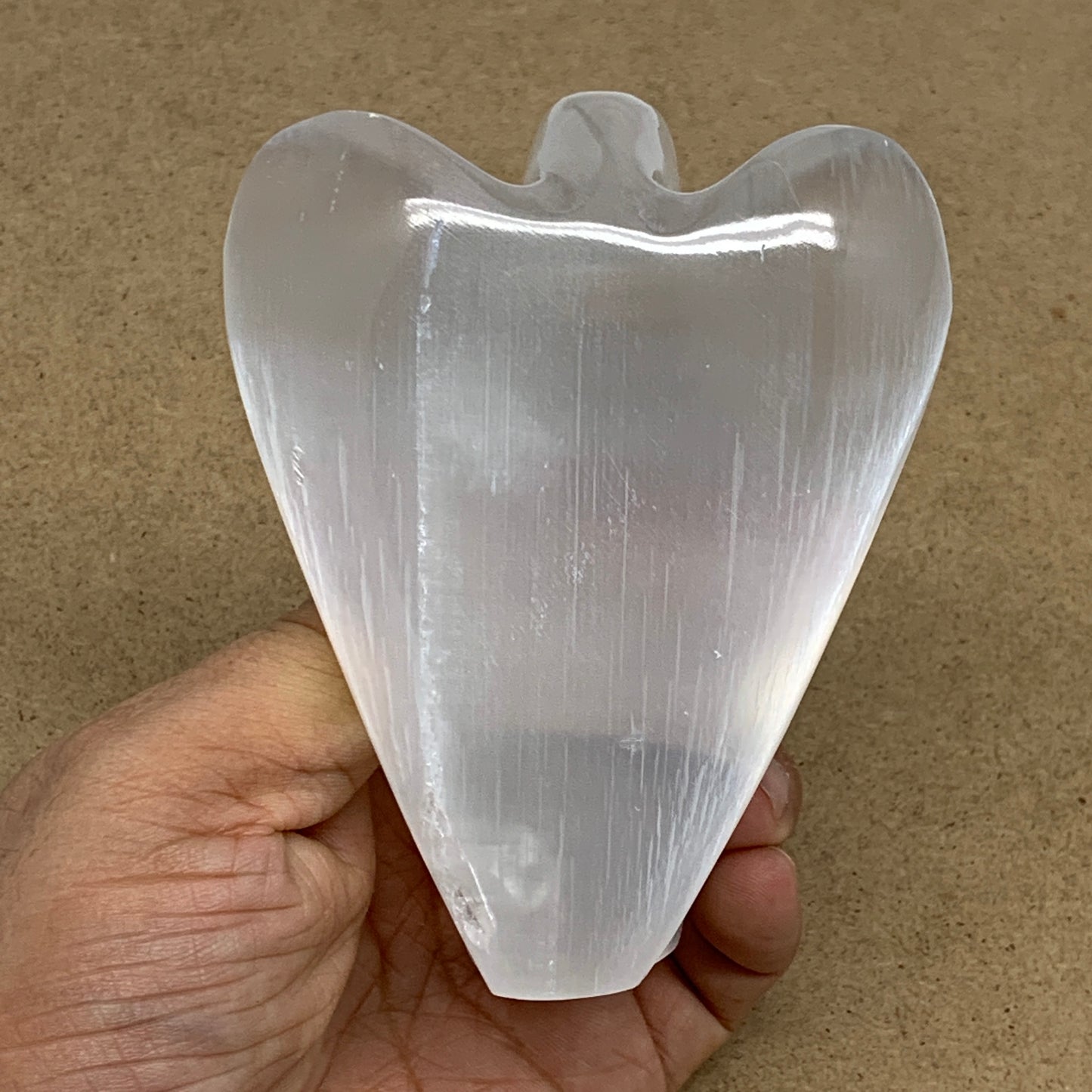 305.6g, 4"x3.2"x1.7"Natural Selenite (Satin Spar) Angel Crystal @Morocco,B8916