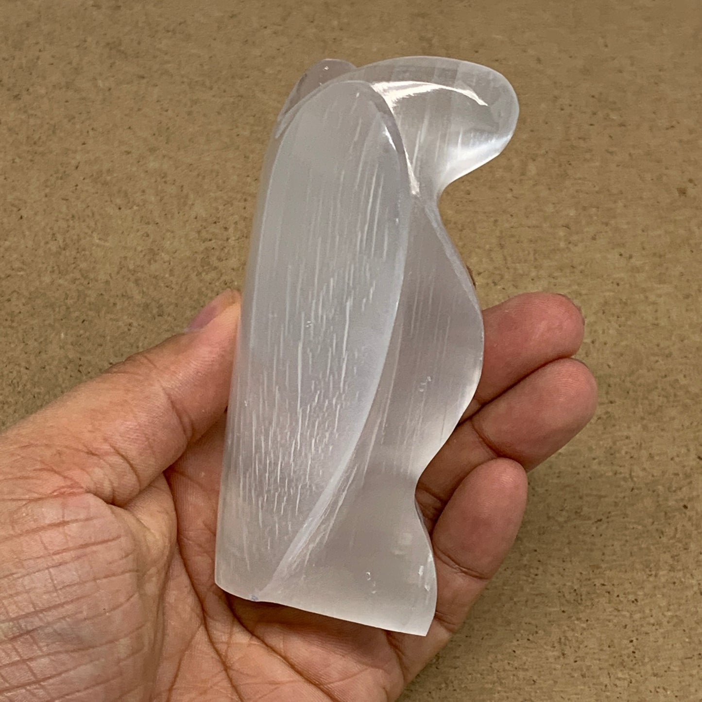 305.6g, 4"x3.2"x1.7"Natural Selenite (Satin Spar) Angel Crystal @Morocco,B8916