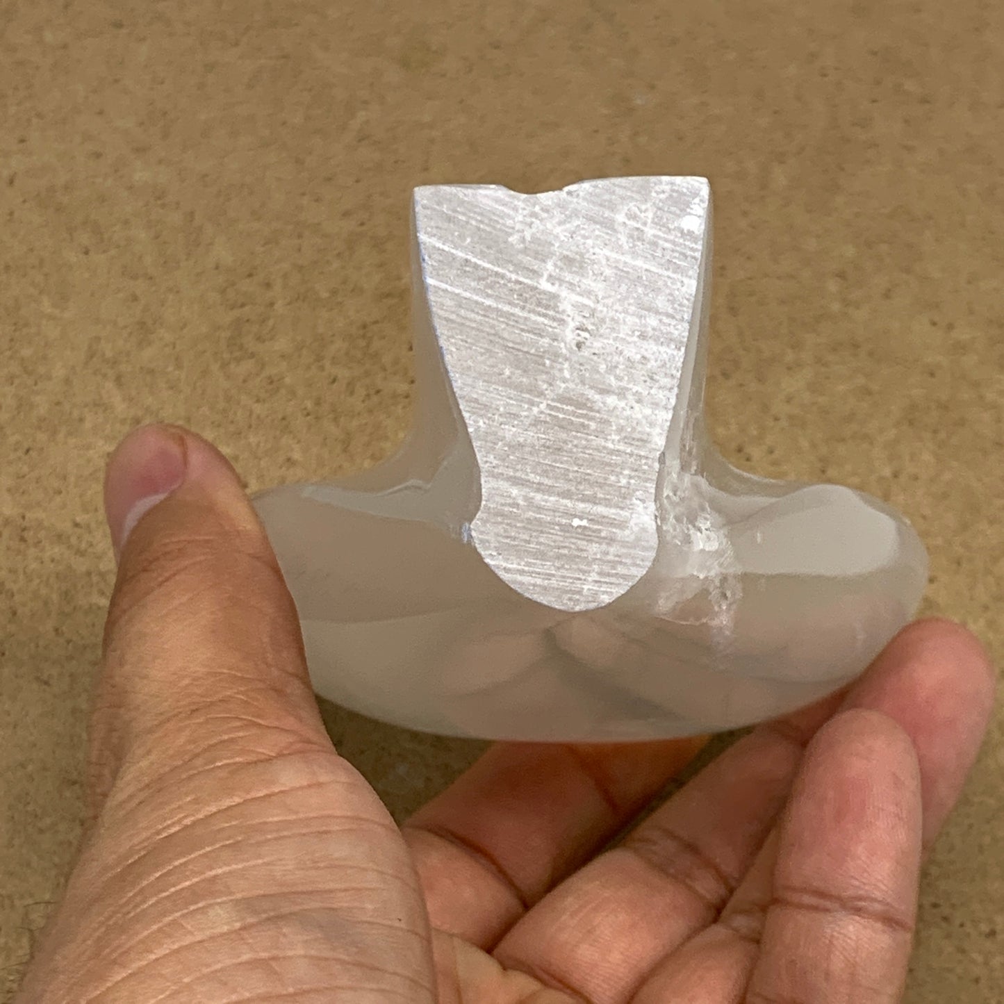 305.6g, 4"x3.2"x1.7"Natural Selenite (Satin Spar) Angel Crystal @Morocco,B8916
