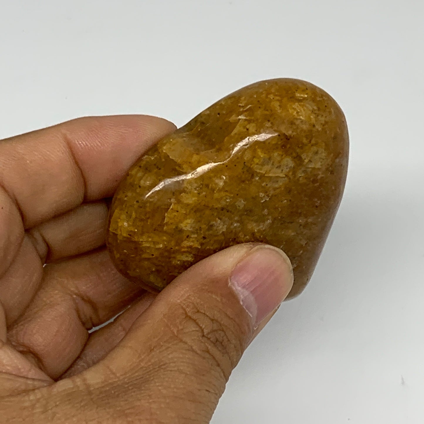 87.6g, 2"x2.2"x0.9", Natural Golden Quartz Heart Small Polished Crystal, B24835