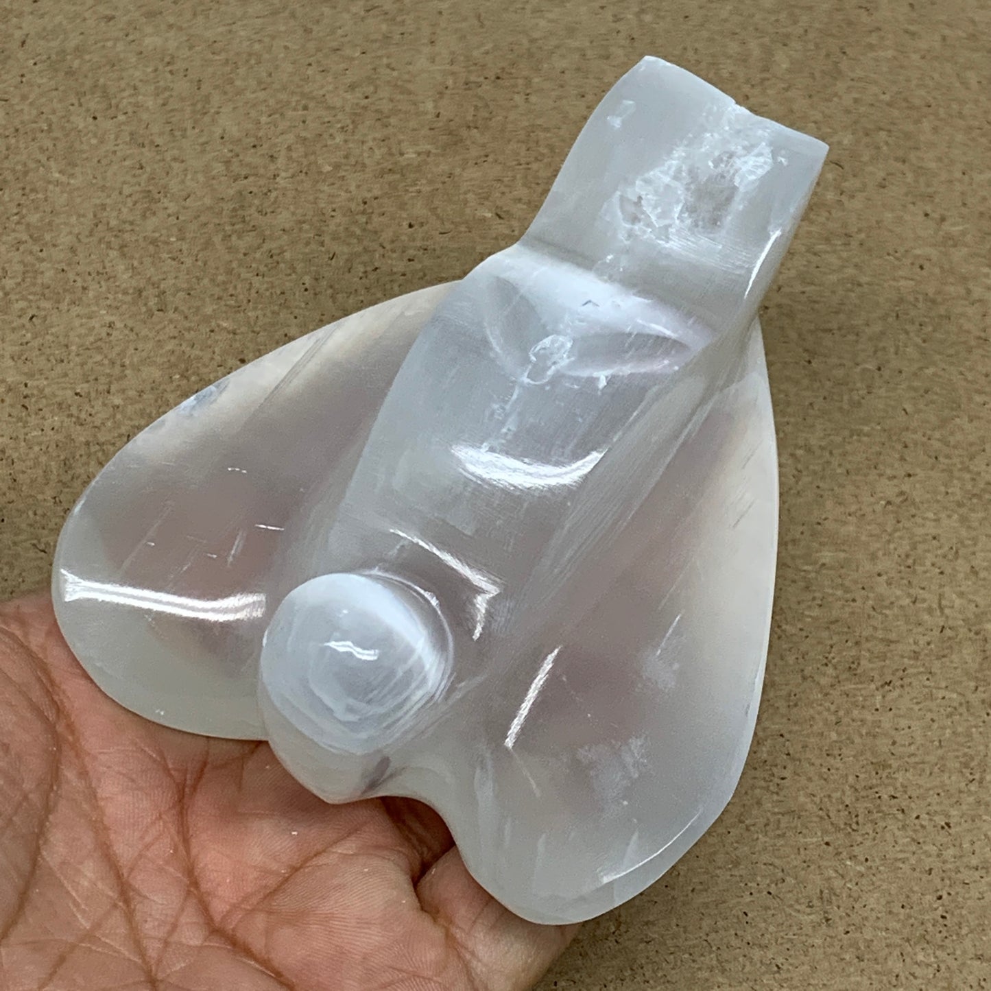 305.6g, 4"x3.2"x1.7"Natural Selenite (Satin Spar) Angel Crystal @Morocco,B8916