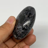 100g, 2.3"x1.7"x1", Indigo Gabro (Merlinite) Palm-Stone @Madagascar, B17902