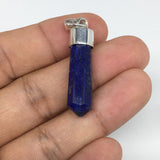 21cts, 30mm x 9mm x 8mm,Lapis Lazuli Pendant Sterling Silver @Afghanistan,FP79