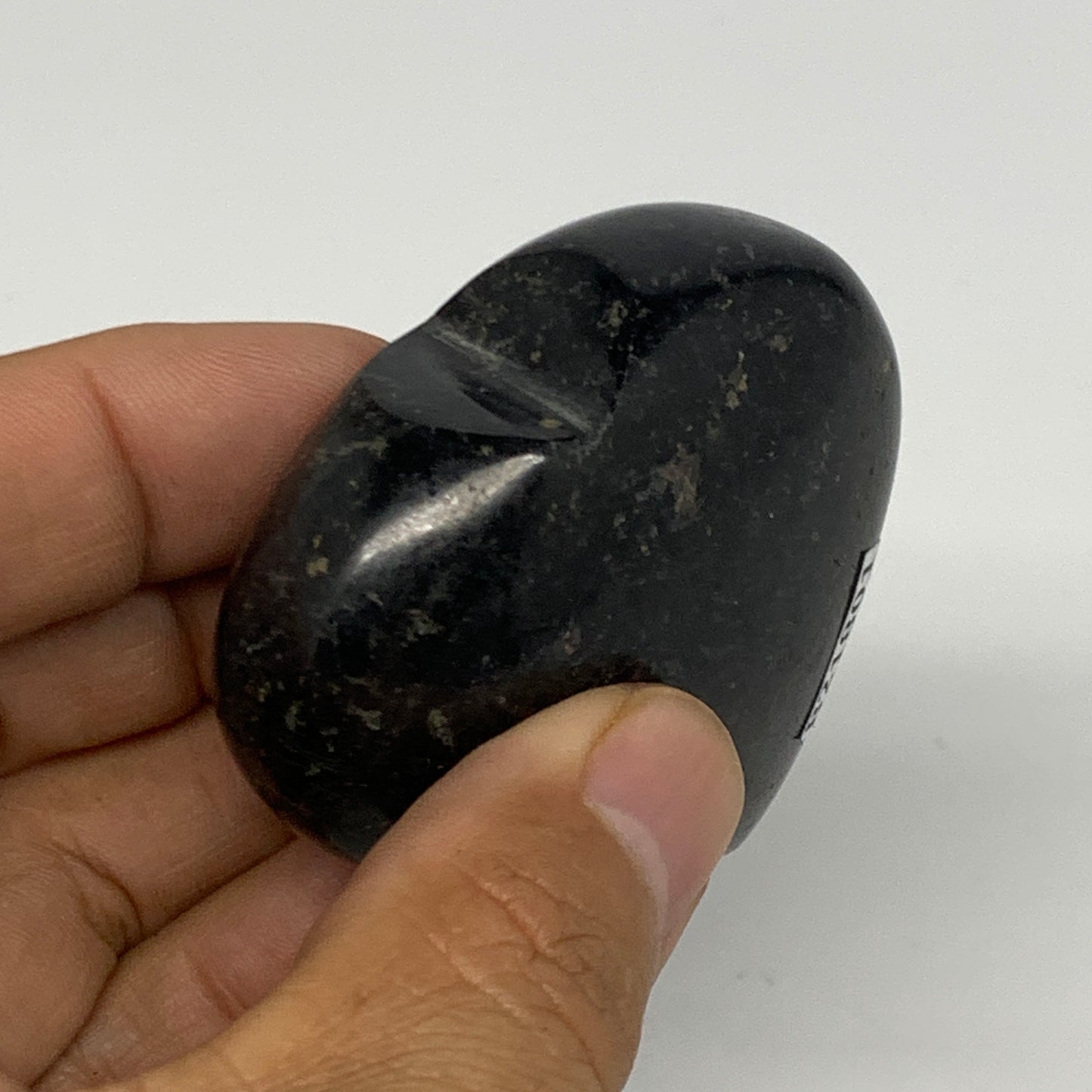 108.6g, 2"x2.1"x1", Black Tourmaline Heart Polished Crystal Home Decor, B21801