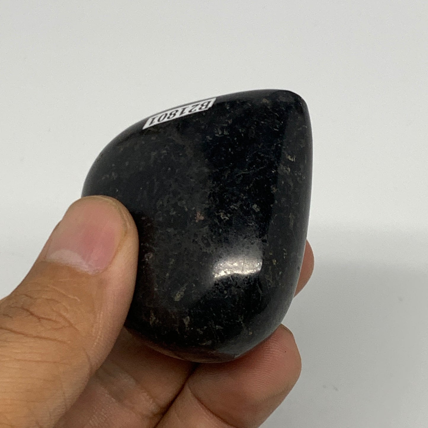 108.6g, 2"x2.1"x1", Black Tourmaline Heart Polished Crystal Home Decor, B21801