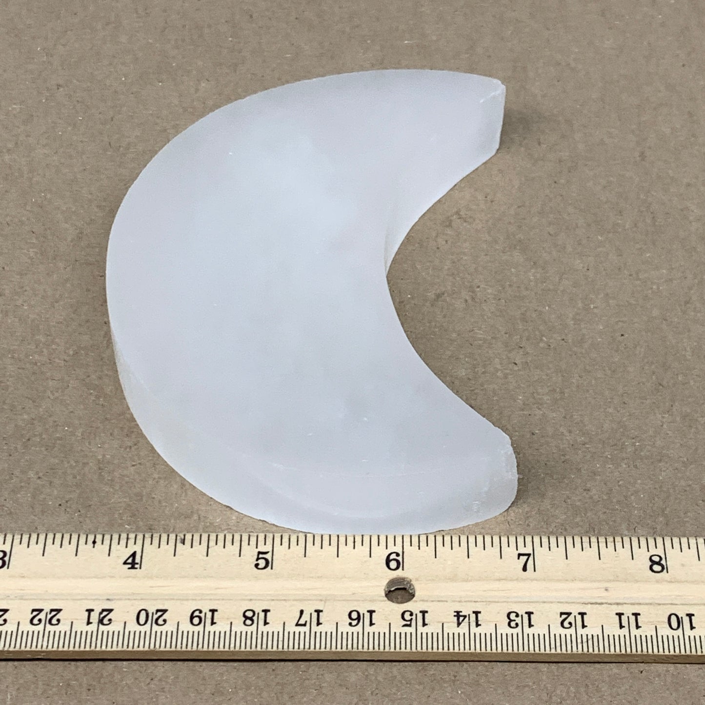 316g, 4.5"x3.4"x0.8",Selenite Crescent Moon Crystal (Satin Spar) @Morocco,B12993