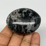 105.9g, 2.3"x1.8"x1.1", Indigo Gabro (Merlinite) Palm-Stone @Madagascar, B17903