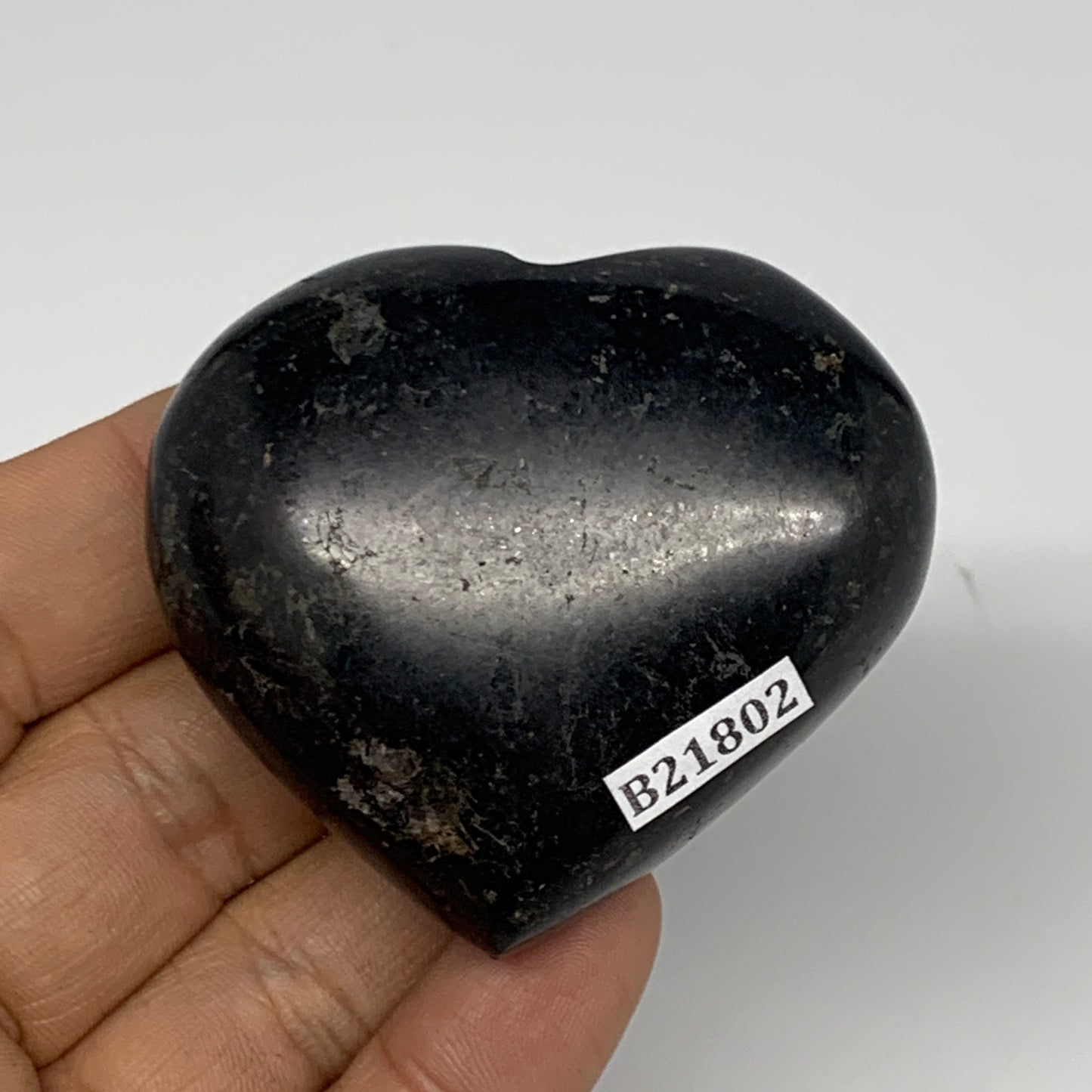 103.2g, 2"x2.2"x0.9", Black Tourmaline Heart Polished Crystal Home Decor, B21802