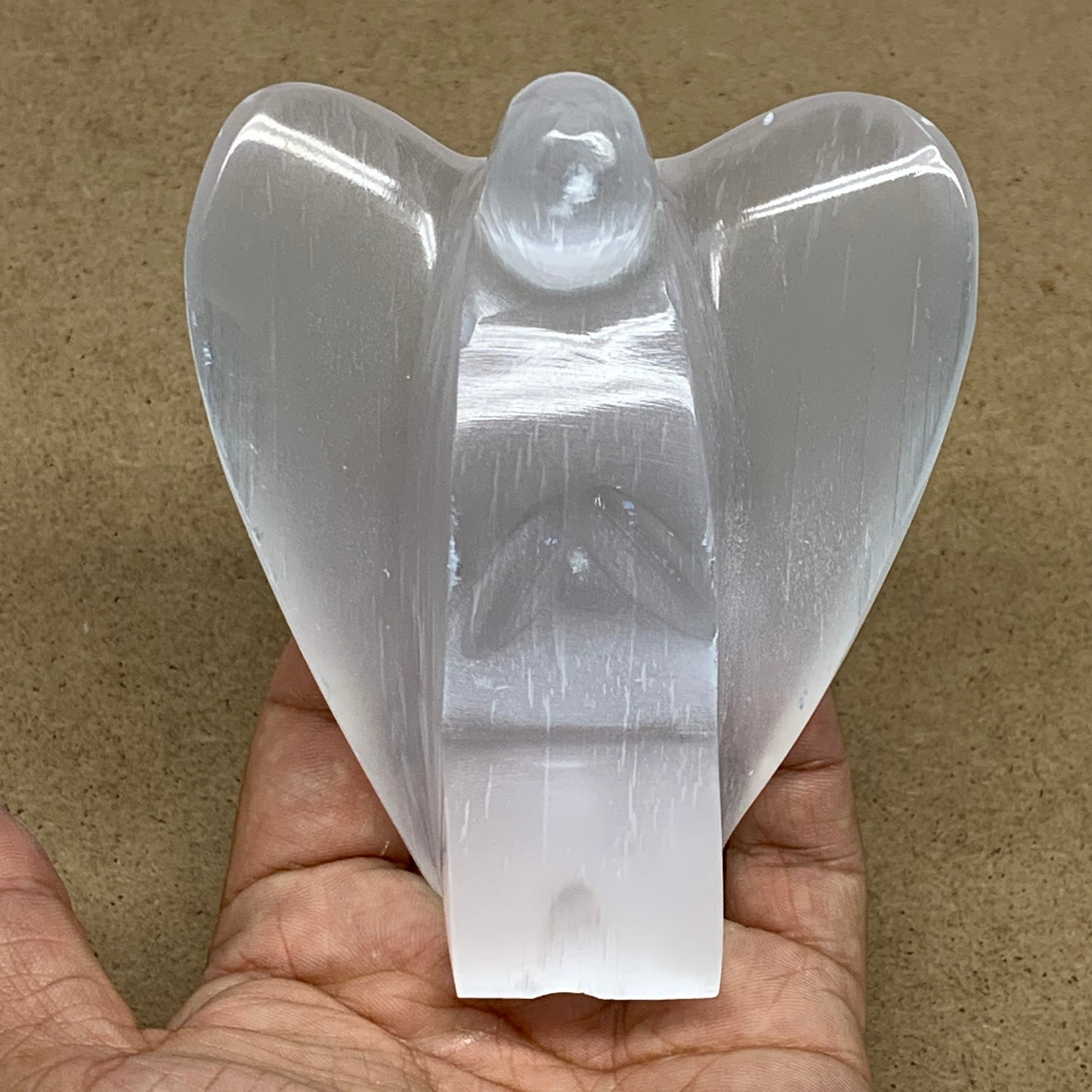 308.8g, 4"x3.3"x1.4"Natural Selenite (Satin Spar) Angel Crystal @Morocco,B8918