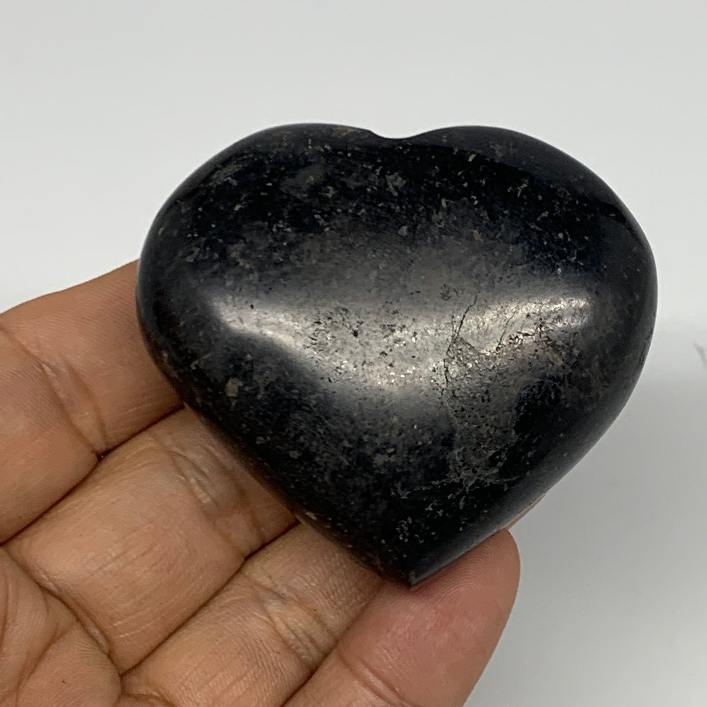 103.2g, 2"x2.2"x0.9", Black Tourmaline Heart Polished Crystal Home Decor, B21802