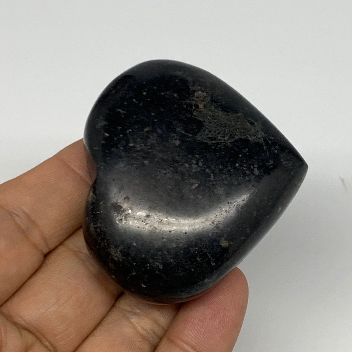 103.2g, 2"x2.2"x0.9", Black Tourmaline Heart Polished Crystal Home Decor, B21802