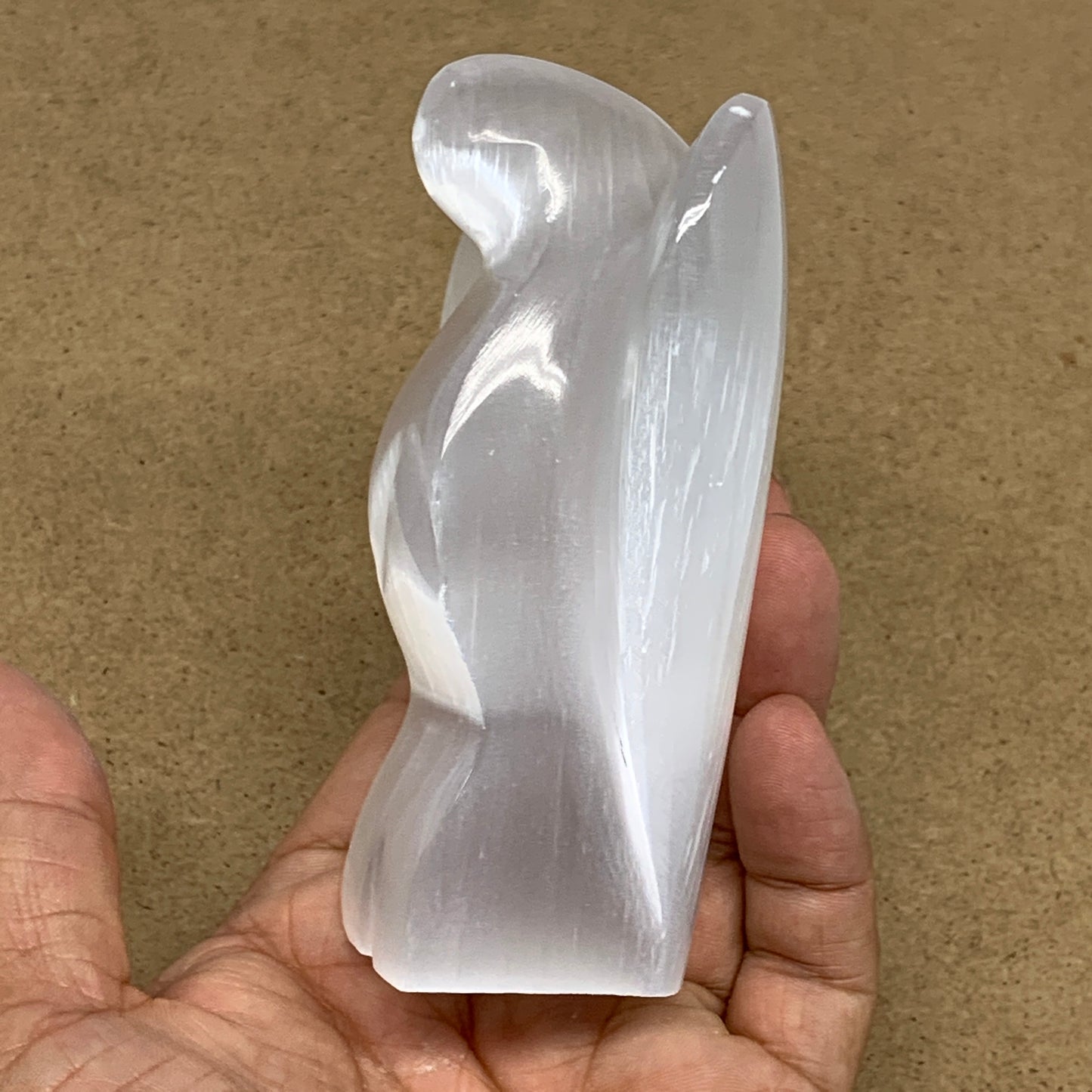 308.8g, 4"x3.3"x1.4"Natural Selenite (Satin Spar) Angel Crystal @Morocco,B8918