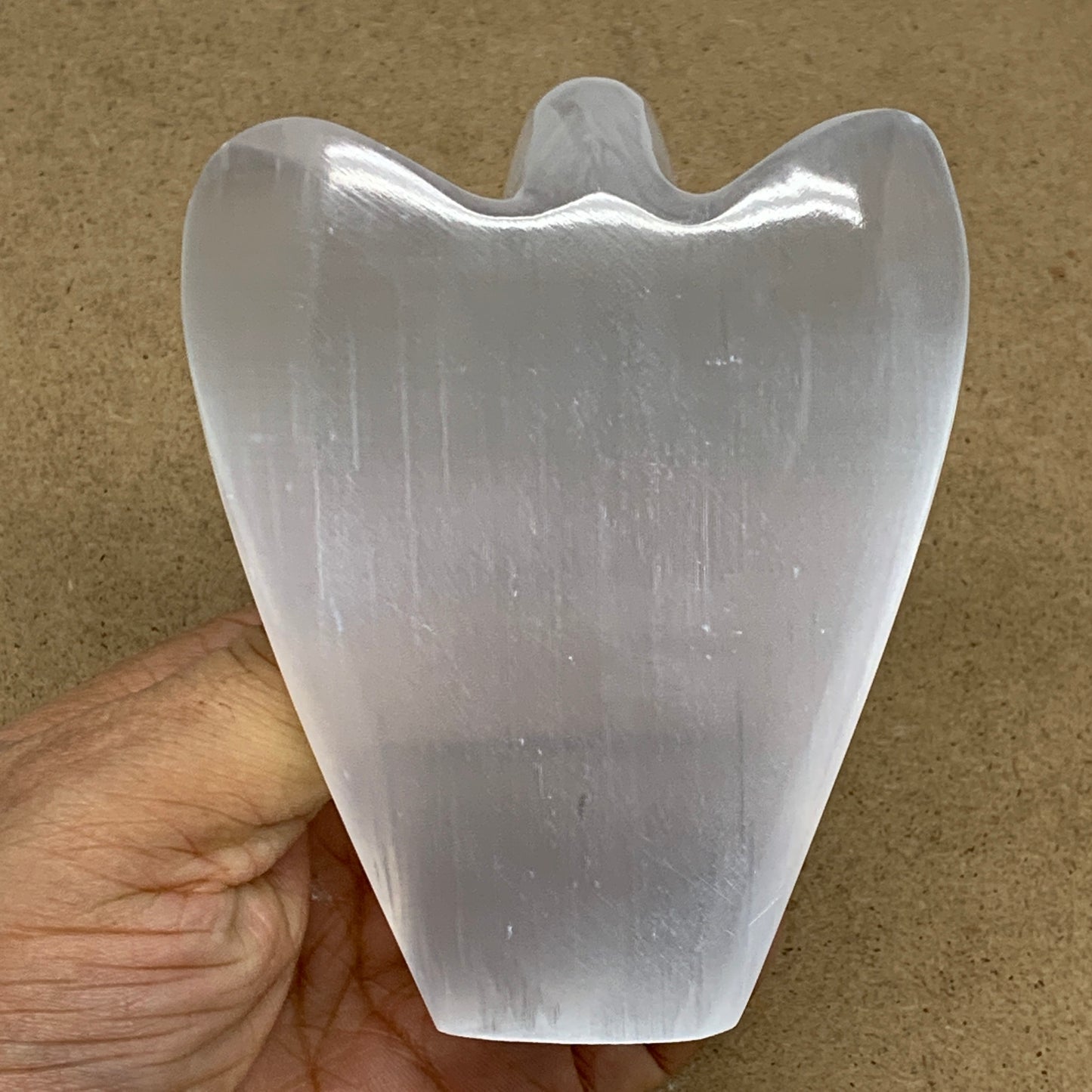 308.8g, 4"x3.3"x1.4"Natural Selenite (Satin Spar) Angel Crystal @Morocco,B8918