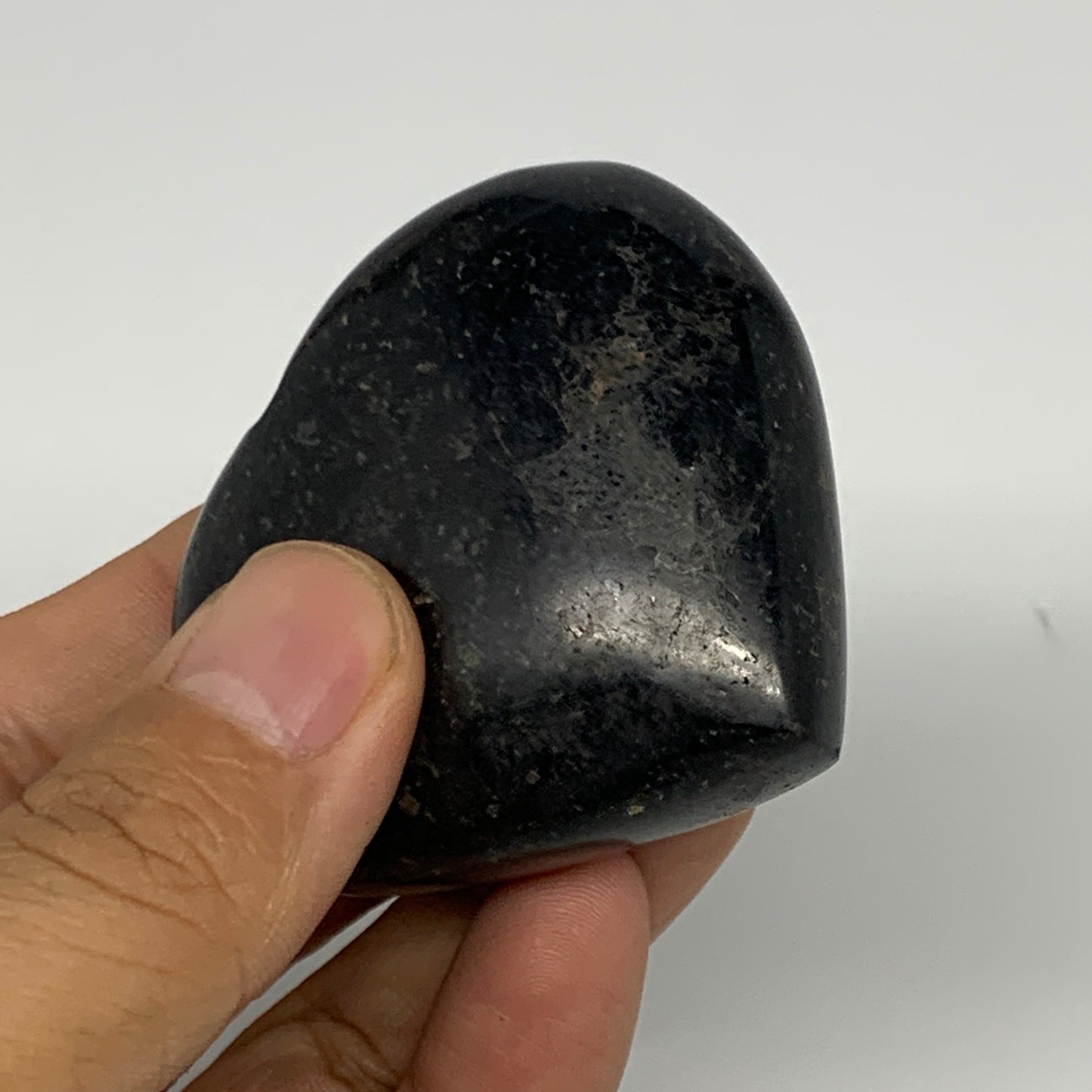 103.2g, 2"x2.2"x0.9", Black Tourmaline Heart Polished Crystal Home Decor, B21802