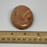 79g,2.2"x1.8"x0.9", Peach Moonstone Palm-Stone Polished Reiki Crystal, B15552