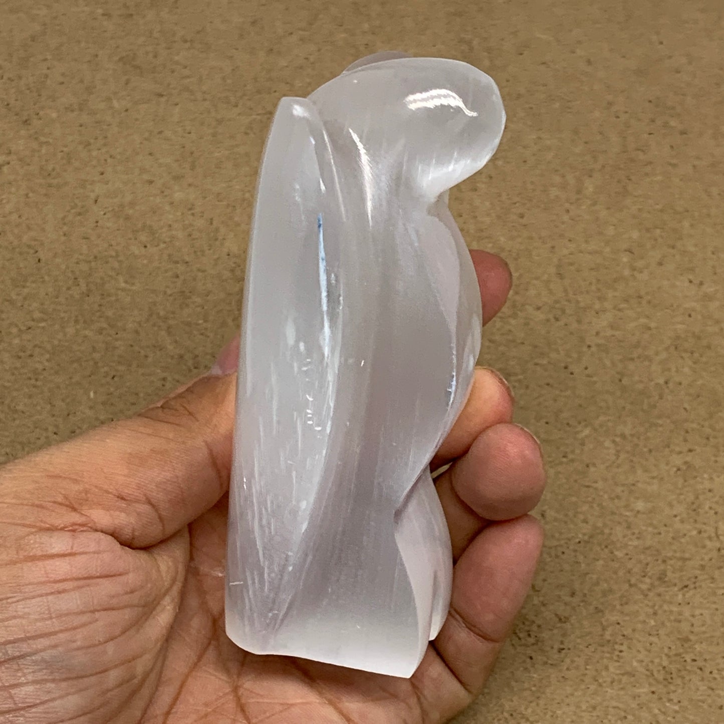 308.8g, 4"x3.3"x1.4"Natural Selenite (Satin Spar) Angel Crystal @Morocco,B8918