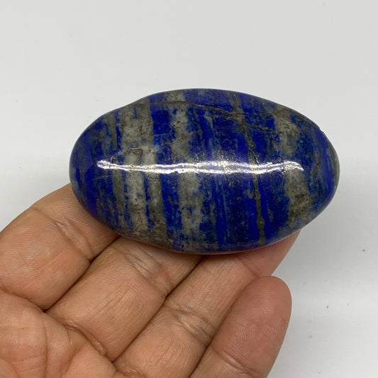 85g,2.5"x1.5"x0.8", Natural Lapis Lazuli Palm Stone @Afghanistan, B26307