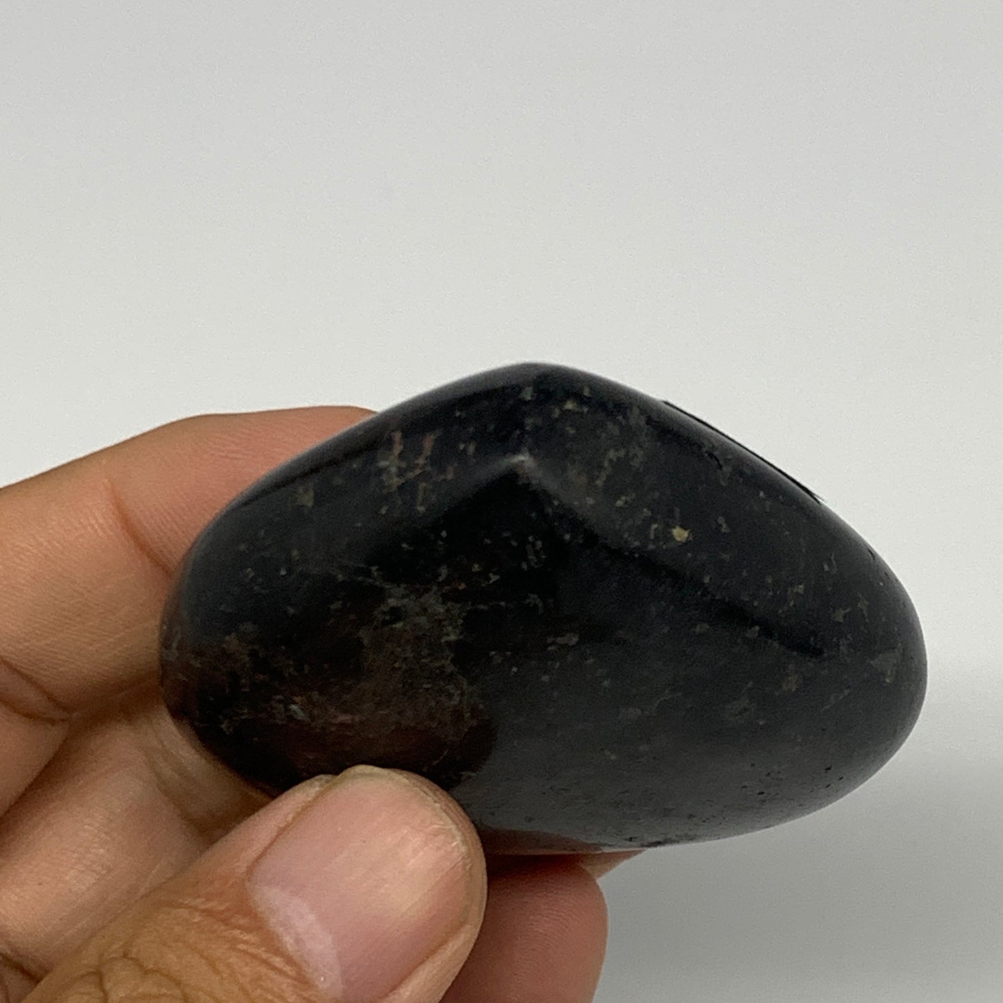 103.2g, 2"x2.2"x0.9", Black Tourmaline Heart Polished Crystal Home Decor, B21802