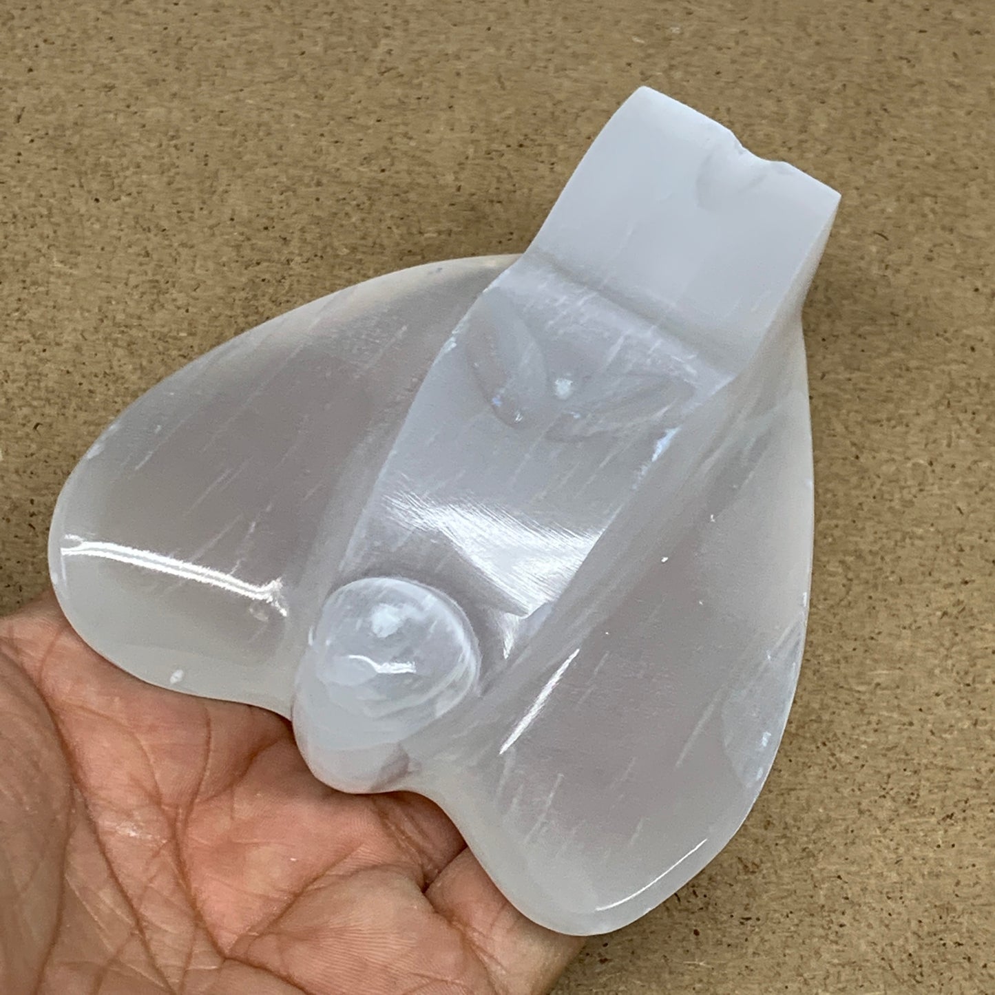 308.8g, 4"x3.3"x1.4"Natural Selenite (Satin Spar) Angel Crystal @Morocco,B8918