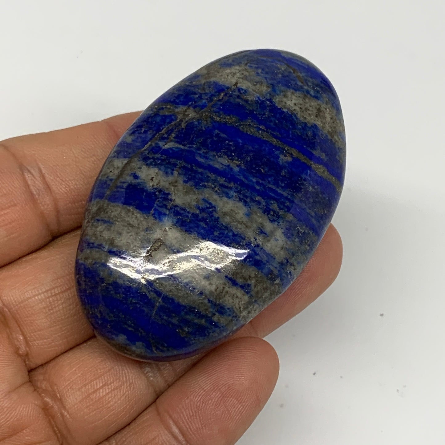85g,2.5"x1.5"x0.8", Natural Lapis Lazuli Palm Stone @Afghanistan, B26307