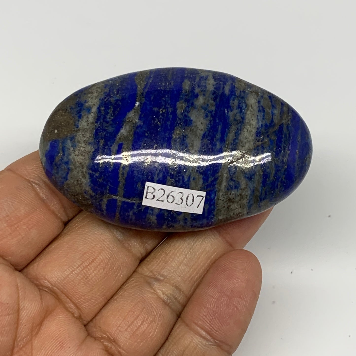 85g,2.5"x1.5"x0.8", Natural Lapis Lazuli Palm Stone @Afghanistan, B26307