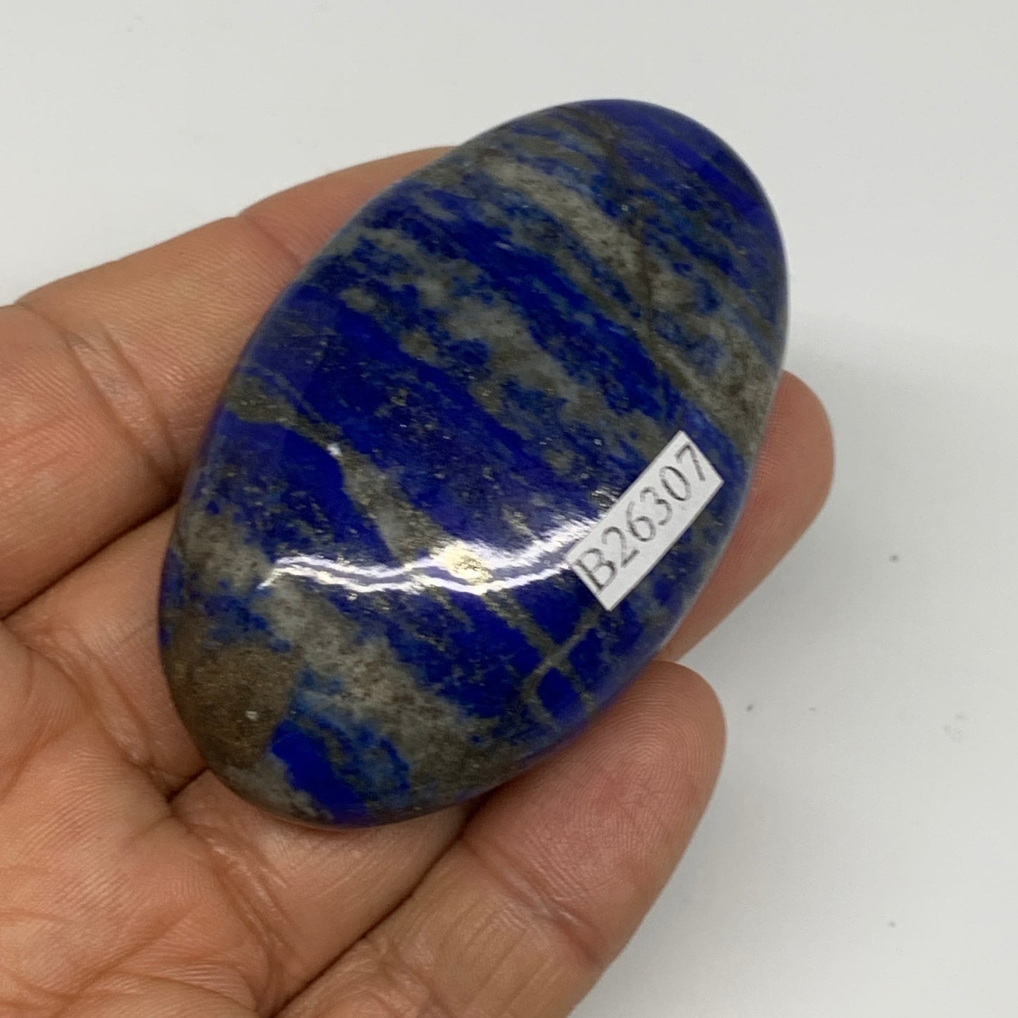 85g,2.5"x1.5"x0.8", Natural Lapis Lazuli Palm Stone @Afghanistan, B26307