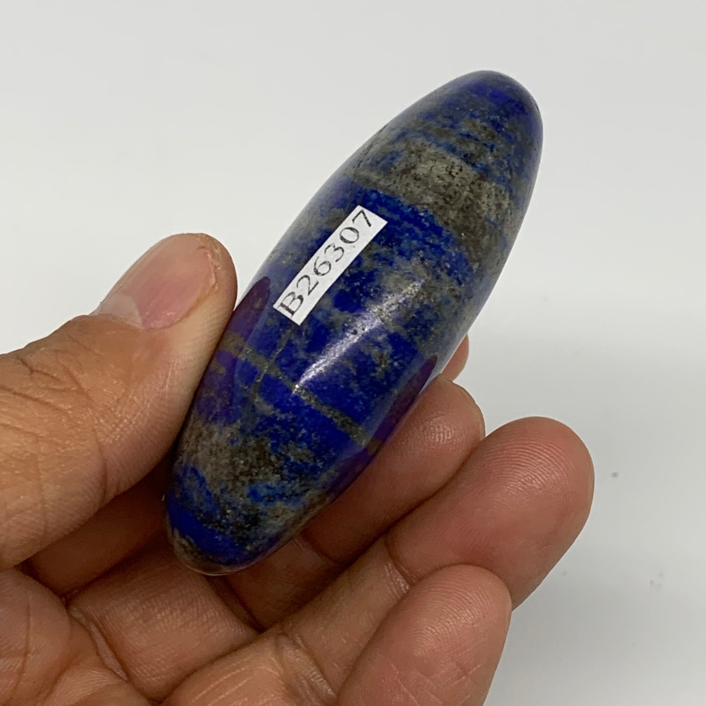 85g,2.5"x1.5"x0.8", Natural Lapis Lazuli Palm Stone @Afghanistan, B26307