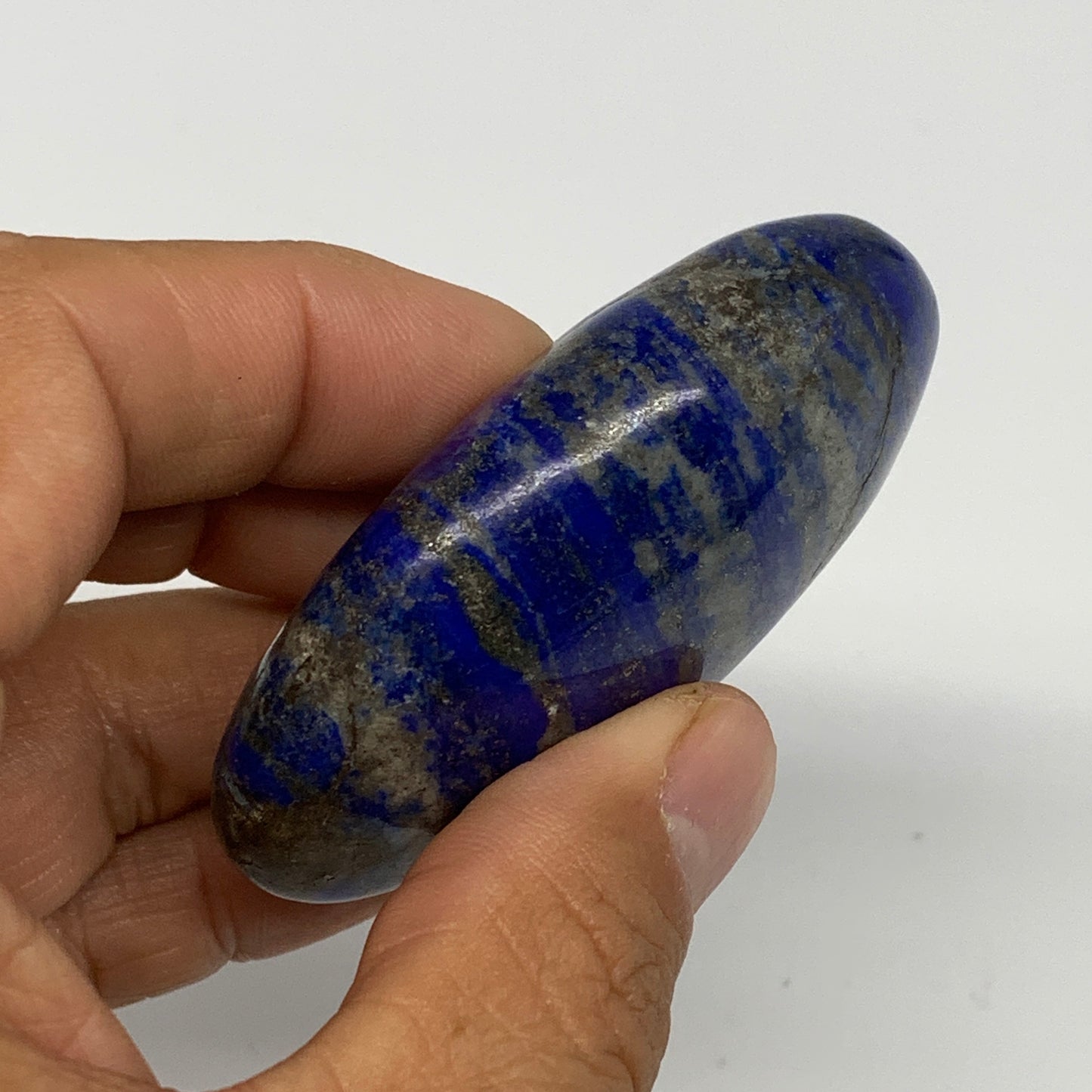85g,2.5"x1.5"x0.8", Natural Lapis Lazuli Palm Stone @Afghanistan, B26307
