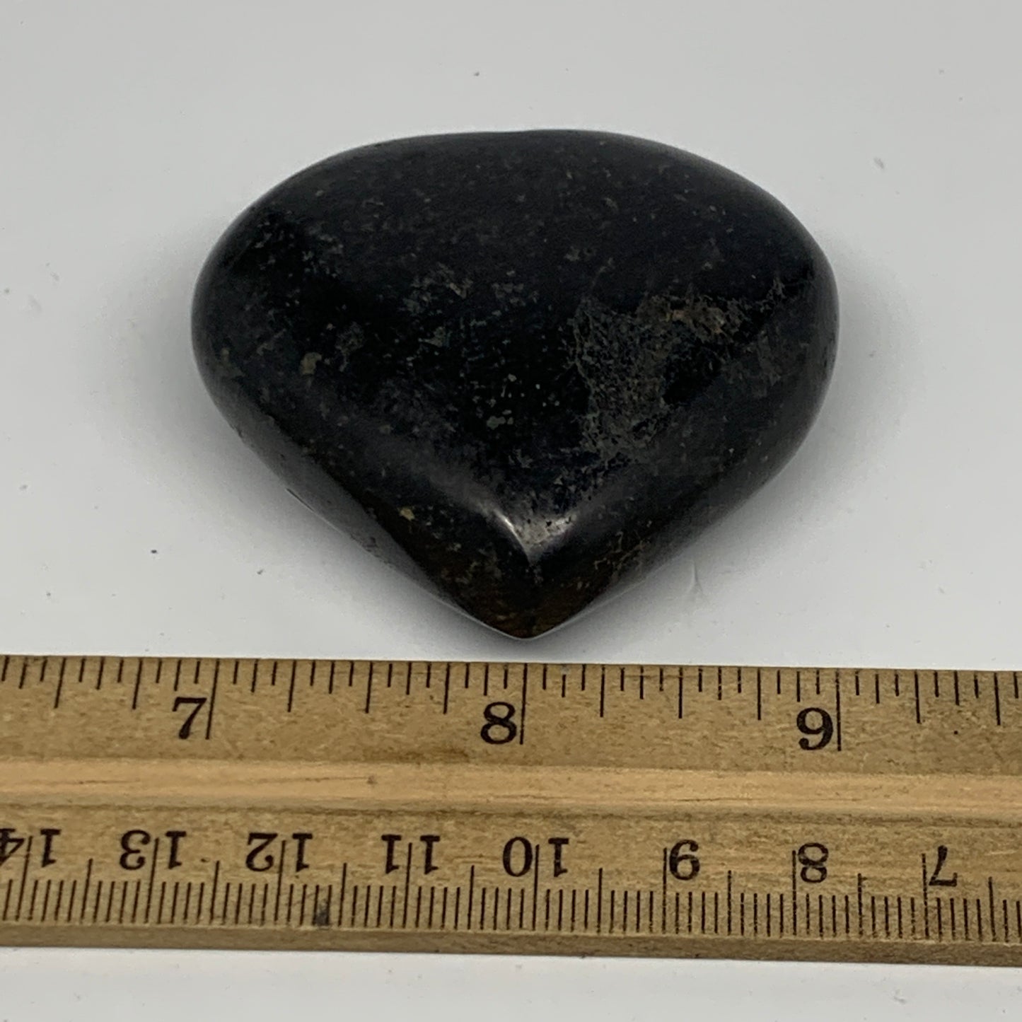 103.2g, 2"x2.2"x0.9", Black Tourmaline Heart Polished Crystal Home Decor, B21802