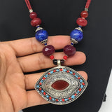 1pc, Turkmen Necklace Pendant Statement Tribal Red Carnelian Beaded,20-22",TN769