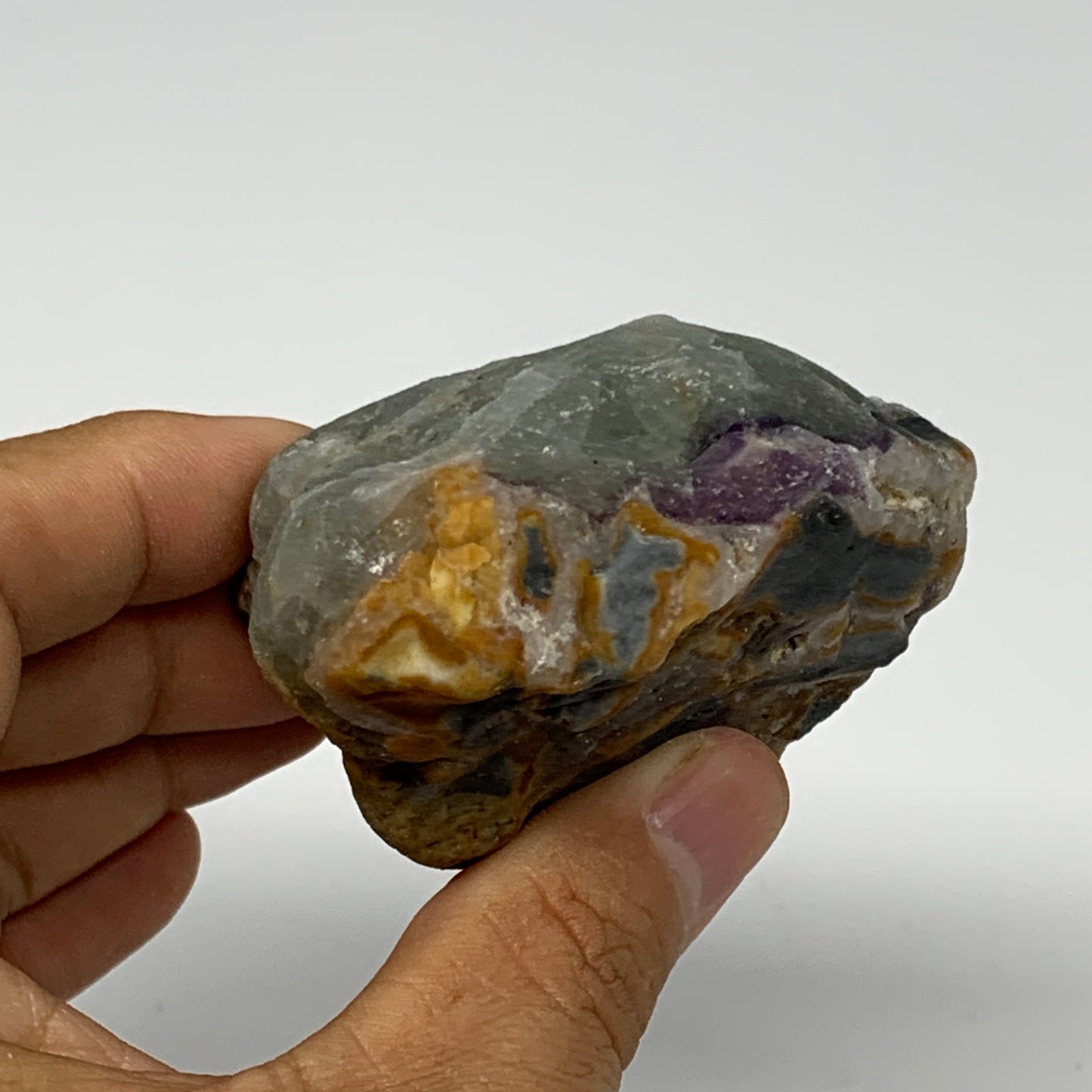 207.9g, 3.3"x2.3"x1.5" Fluorite Tumbled Rough Home Decor @Mexico, B18657