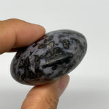 105.7g, 2.3"x1.8"x1", Indigo Gabro (Merlinite) Palm-Stone @Madagascar, B17906
