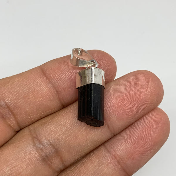 14.5cts, 18mm x 8mm, Natural Tourmaline Pendant Sterling Silver @Afghanistan,P68
