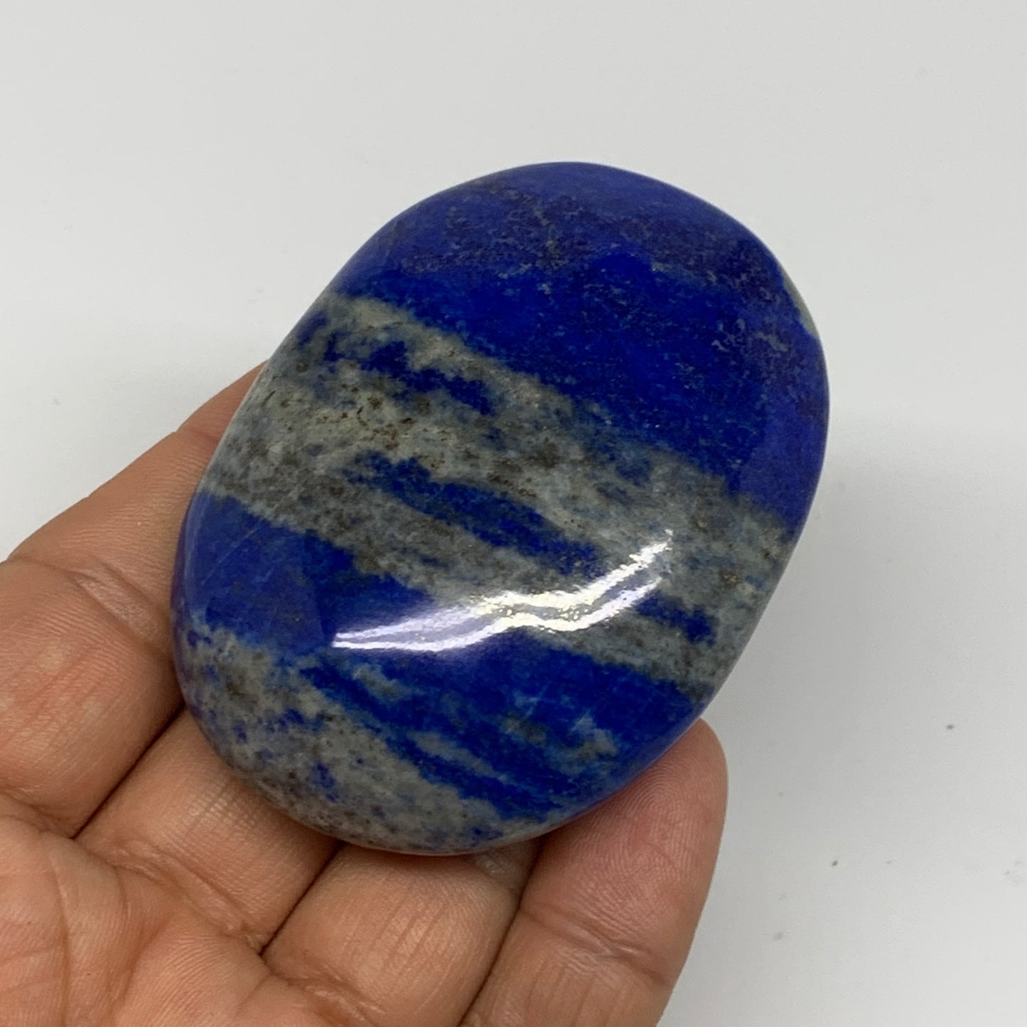 108.5g,2.6"x1.9"x0.8", Natural Lapis Lazuli Palm Stone @Afghanistan, B26310