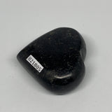 104.5g, 2"x2.1"x0.9", Black Tourmaline Heart Polished Crystal Home Decor, B21805