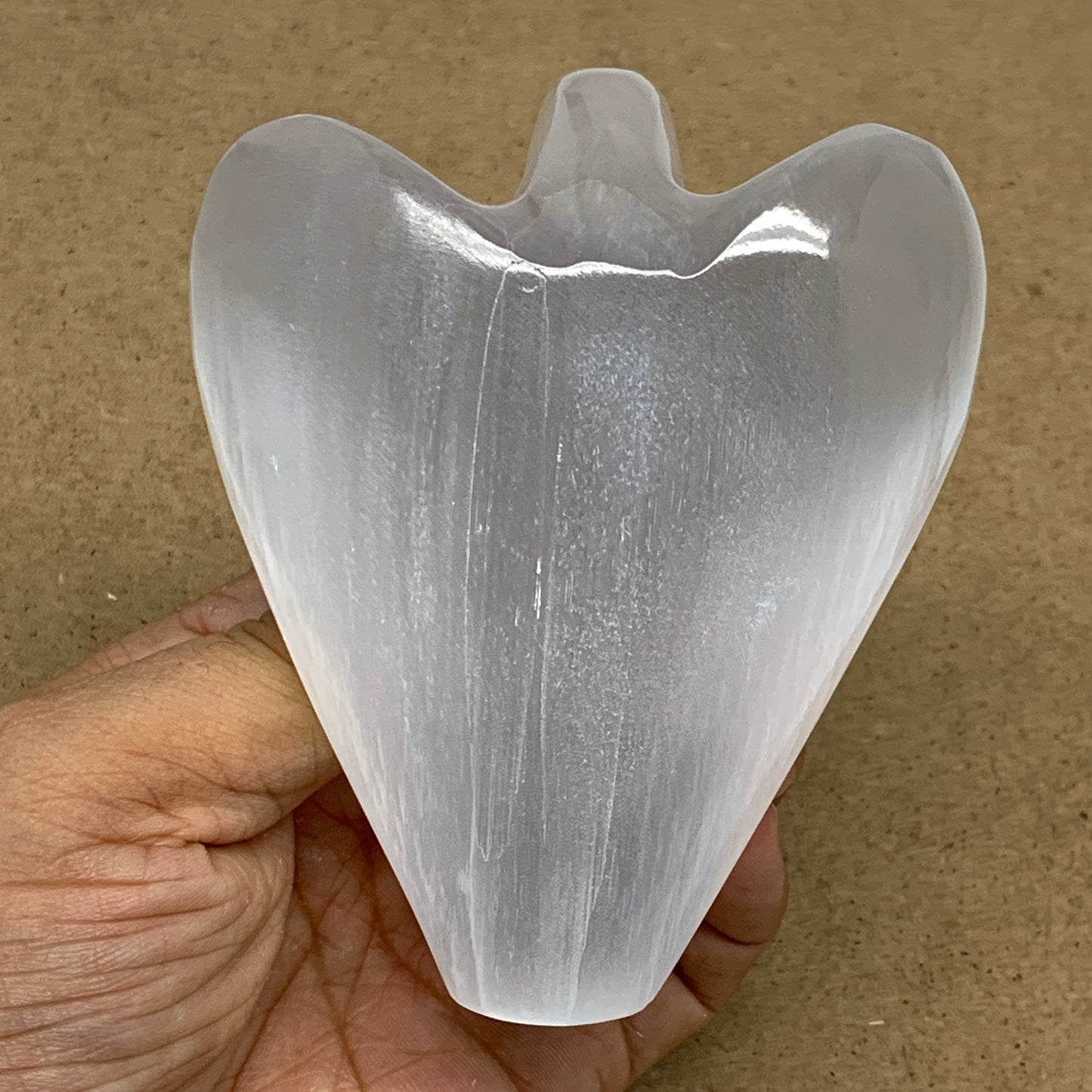 321.8g, 3.9"x3.4"x1.7"Natural Selenite (Satin Spar) Angel Crystal @Morocco,B8922