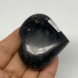 108.3g, 2"x2.2"x0.9", Black Tourmaline Heart Polished Crystal Home Decor, B21806
